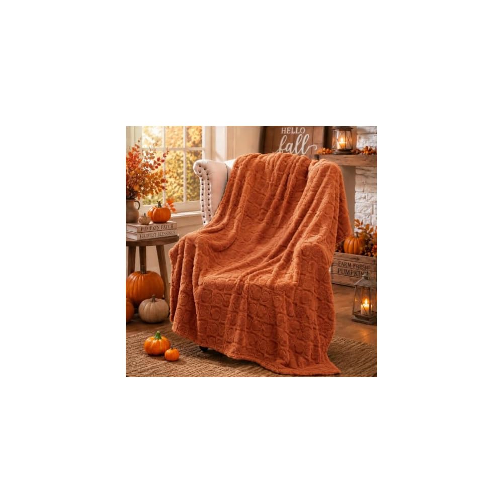 Fall Halloween Pumpkin Throw Blanket Fall Decor 50" x 60"