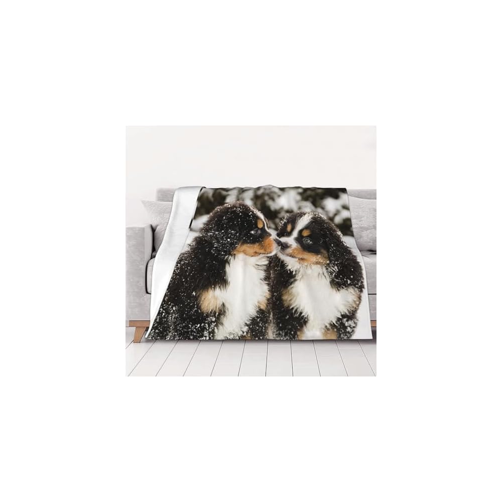 Throw Blanket, Soft Flannel Throw Blanket for Couch, Bed, Travel, Living Room & Home Decor, Cozy Lightweight Warm Fluffy Fuzzy Blankets for Adults Women Girls (50×40 Inch, I Love Dogs)