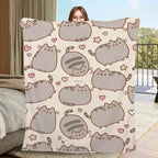 Pusheen Cat Plush Blanket Ultra Soft Flannel Fabric Adorable Kawaii Design Perfect Couples Gift For Anime Fans Cuddle Essential Cozy Nights Snuggle Companion office nap cover flannel portable throw blanket