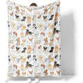 Throw Blanket, Soft Flannel Throw Blanket for Couch, Bed, Travel, Living Room & Home Decor, Cozy Lightweight Warm Fluffy Fuzzy Blankets for Adults Women Girls (50×40 Inch, I Love Dogs)