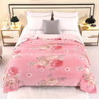 A Romantic, Comfortable, And Beautiful Snowflake Fleece Blanket with Peony Pattern That Is Beautiful And Timeless, Suitable for All Seasons