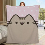 Pusheen Cat Plush Blanket Ultra Soft Flannel Fabric Adorable Kawaii Design Perfect Couples Gift For Anime Fans Cuddle Essential Cozy Nights Snuggle Companion office nap cover flannel portable throw blanket